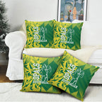 Australian Opals Basketball Pillow Cover Geometric Tribal Pattern In Green And Gold Athletic Art