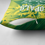 Australian Opals Basketball Pillow Cover Geometric Tribal Pattern In Green And Gold Athletic Art