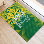 Australian Opals Basketball Rubber Doormat Geometric Tribal Pattern In Green And Gold Athletic Art
