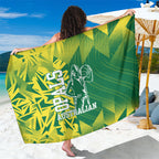 Australian Opals Basketball Sarong Geometric Tribal Pattern In Green And Gold Athletic Art