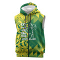 Australian Opals Basketball Sleeveless Zip Hoodie Geometric Tribal Pattern In Green And Gold Athletic Art