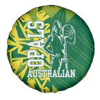 Australian Opals Basketball Spare Tire Cover Geometric Tribal Pattern In Green And Gold Athletic Art