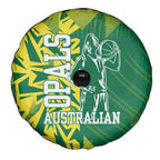 Australian Opals Basketball Spare Tire Cover Geometric Tribal Pattern In Green And Gold Athletic Art
