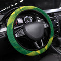 Australian Opals Basketball Steering Wheel Cover Geometric Tribal Pattern In Green And Gold Athletic Art