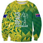 Australian Opals Basketball Sweatshirt Geometric Tribal Pattern In Green And Gold Athletic Art