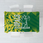 Australian Opals Basketball Tablecloth Geometric Tribal Pattern In Green And Gold Athletic Art