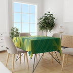 Australian Opals Basketball Tablecloth Geometric Tribal Pattern In Green And Gold Athletic Art