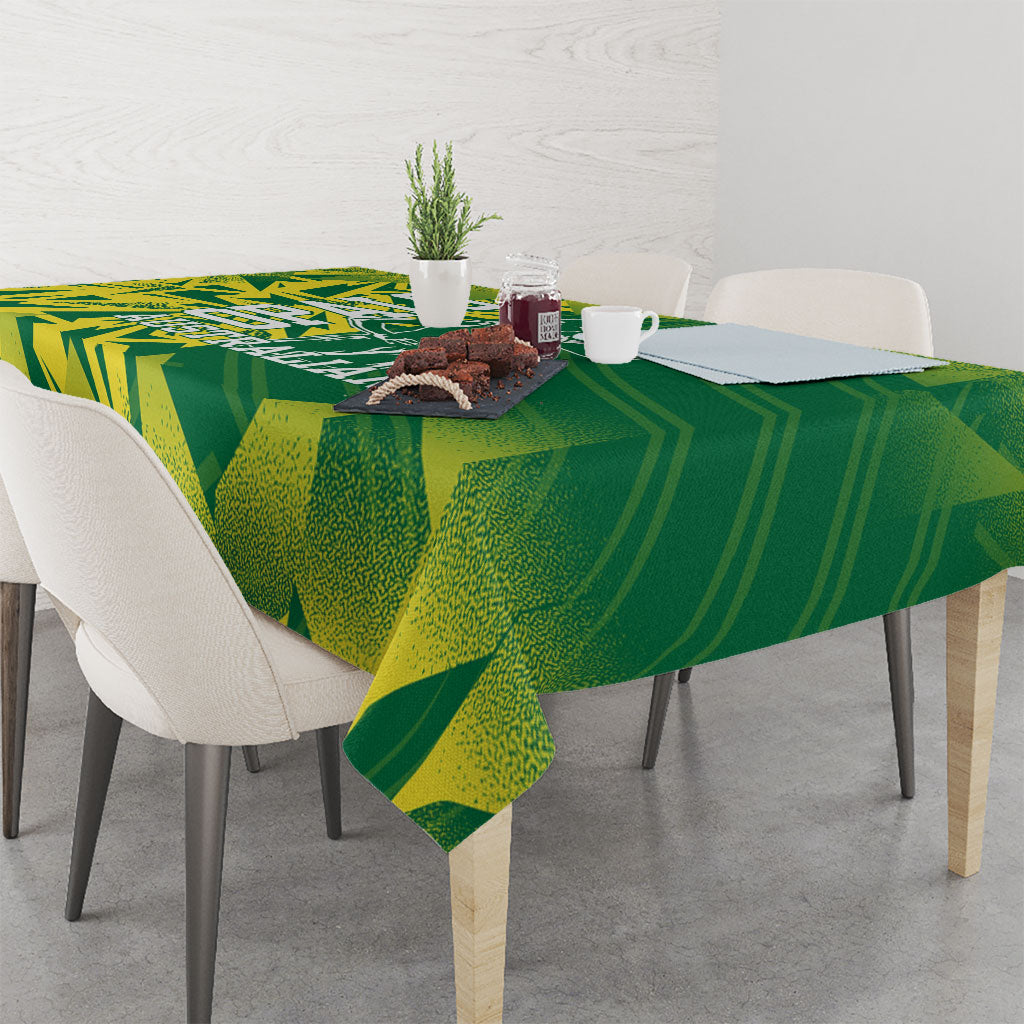 Australian Opals Basketball Tablecloth Geometric Tribal Pattern In Green And Gold Athletic Art