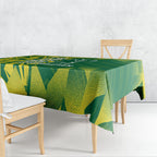 Australian Opals Basketball Tablecloth Geometric Tribal Pattern In Green And Gold Athletic Art