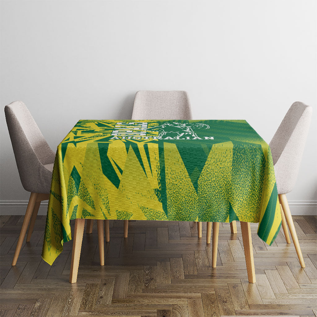 Australian Opals Basketball Tablecloth Geometric Tribal Pattern In Green And Gold Athletic Art