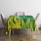 Australian Opals Basketball Tablecloth Geometric Tribal Pattern In Green And Gold Athletic Art