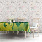 Australian Opals Basketball Tablecloth Geometric Tribal Pattern In Green And Gold Athletic Art
