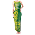 Australian Opals Basketball Tank Maxi Dress Geometric Tribal Pattern In Green And Gold Athletic Art