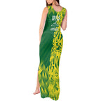 Australian Opals Basketball Tank Maxi Dress Geometric Tribal Pattern In Green And Gold Athletic Art