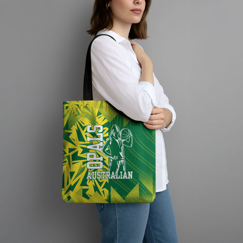 Australian Opals Basketball Tote Bag Geometric Tribal Pattern In Green And Gold Athletic Art