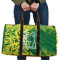 Australian Opals Basketball Travel Bag Geometric Tribal Pattern In Green And Gold Athletic Art