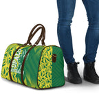 Australian Opals Basketball Travel Bag Geometric Tribal Pattern In Green And Gold Athletic Art