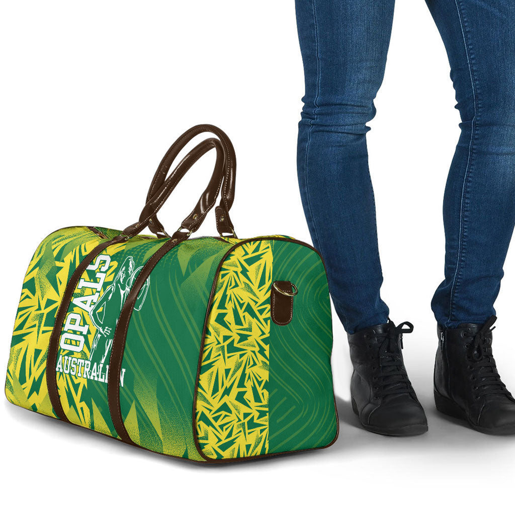 Australian Opals Basketball Travel Bag Geometric Tribal Pattern In Green And Gold Athletic Art