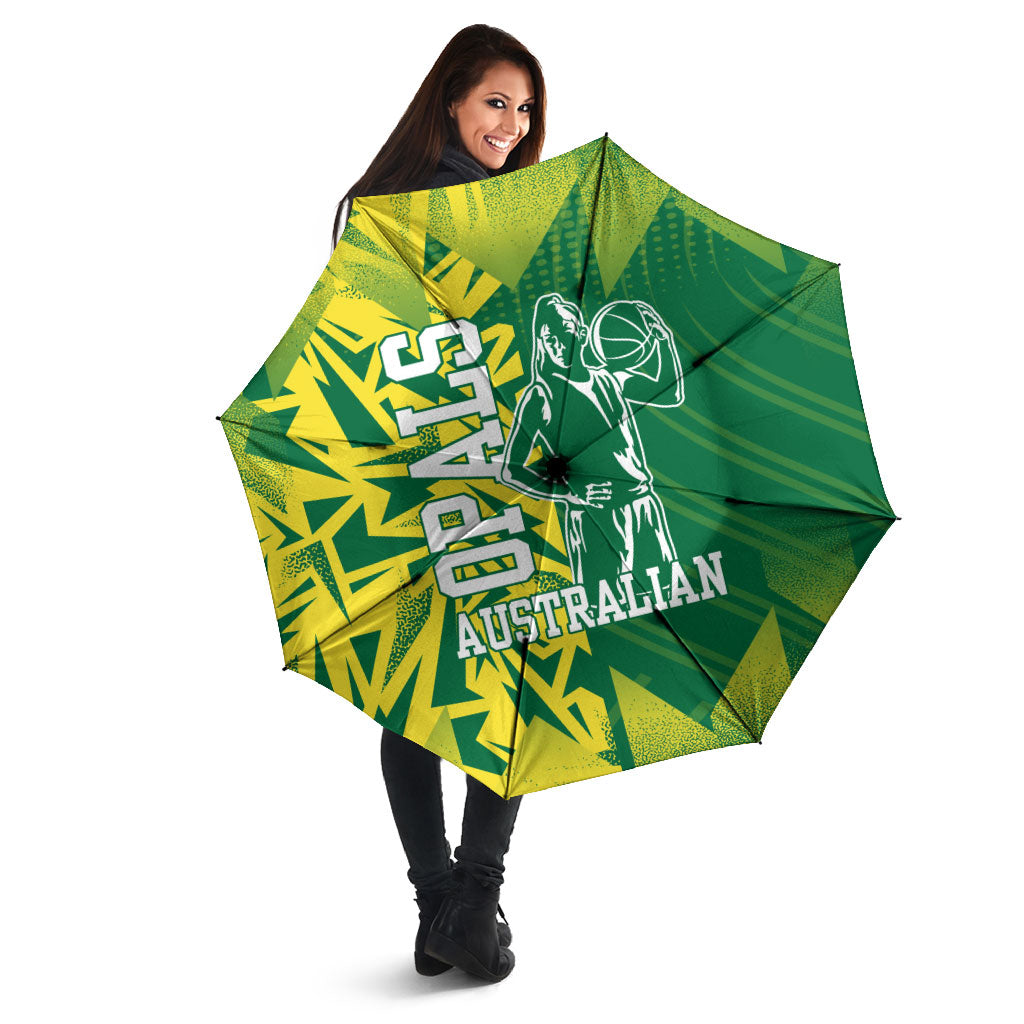 Australian Opals Basketball Umbrella Geometric Tribal Pattern In Green And Gold Athletic Art