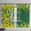 Australian Opals Basketball Window Curtain Geometric Tribal Pattern In Green And Gold Athletic Art