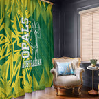 Australian Opals Basketball Window Curtain Geometric Tribal Pattern In Green And Gold Athletic Art