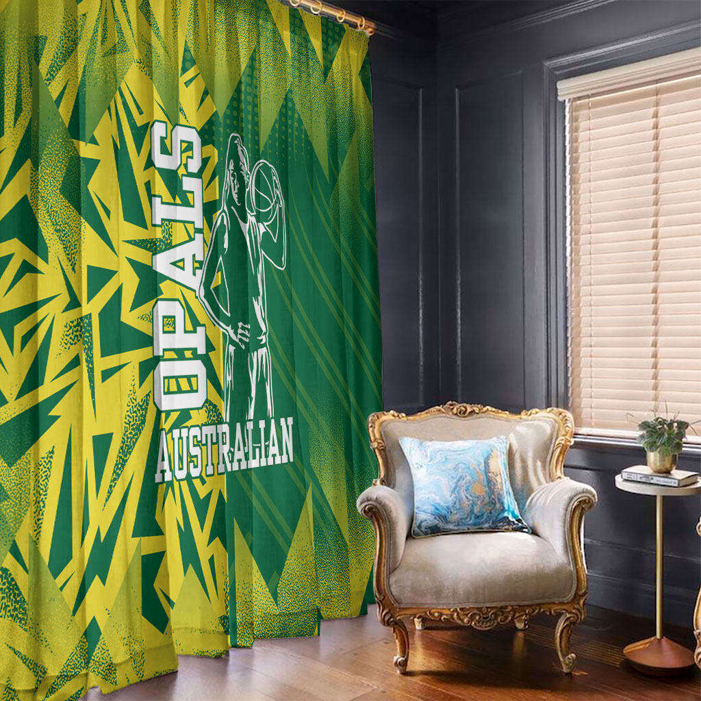 Australian Opals Basketball Window Curtain Geometric Tribal Pattern In Green And Gold Athletic Art