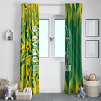 Australian Opals Basketball Window Curtain Geometric Tribal Pattern In Green And Gold Athletic Art