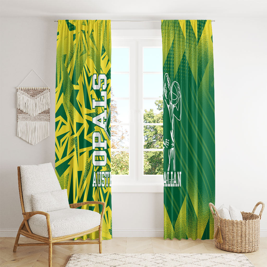 Australian Opals Basketball Window Curtain Geometric Tribal Pattern In Green And Gold Athletic Art