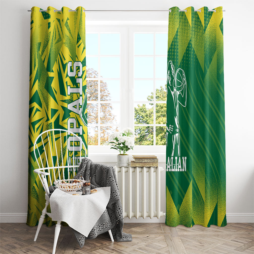 Australian Opals Basketball Window Curtain Geometric Tribal Pattern In Green And Gold Athletic Art