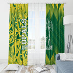 Australian Opals Basketball Window Curtain Geometric Tribal Pattern In Green And Gold Athletic Art