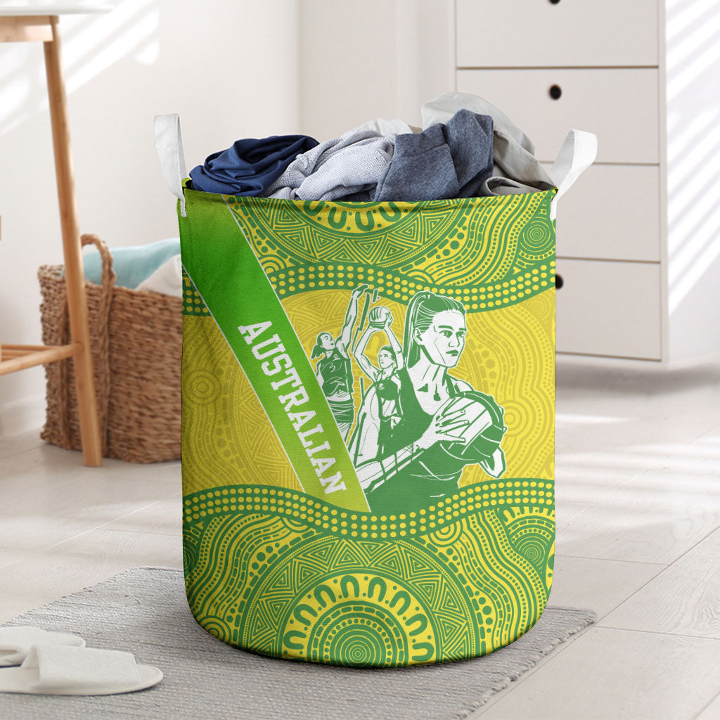 Australian Diamonds Netball Laundry Basket Indigenous Aboriginal Art Style Dot Pattern Graphics