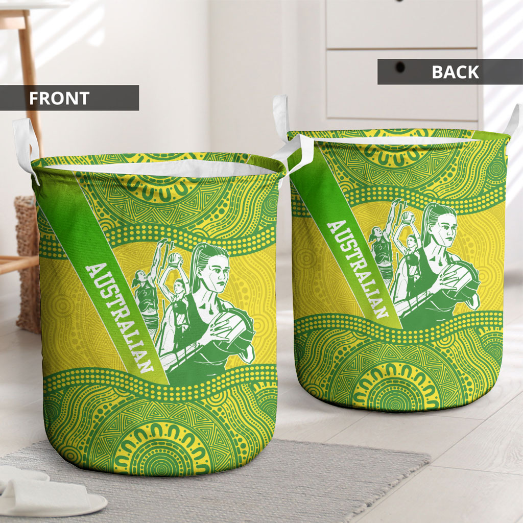 Australian Diamonds Netball Laundry Basket Indigenous Aboriginal Art Style Dot Pattern Graphics