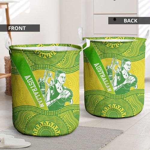 Australian Diamonds Netball Laundry Basket Indigenous Aboriginal Art Style Dot Pattern Graphics
