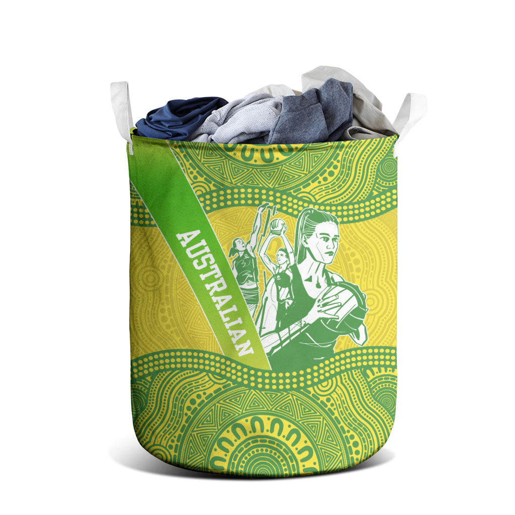 Australian Diamonds Netball Laundry Basket Indigenous Aboriginal Art Style Dot Pattern Graphics