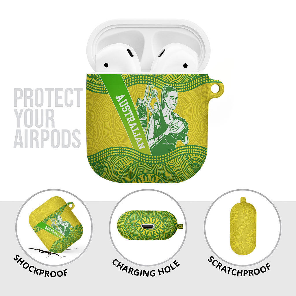 Australian Diamonds Netball AirPods Case Indigenous Aboriginal Art Style Dot Pattern Graphics