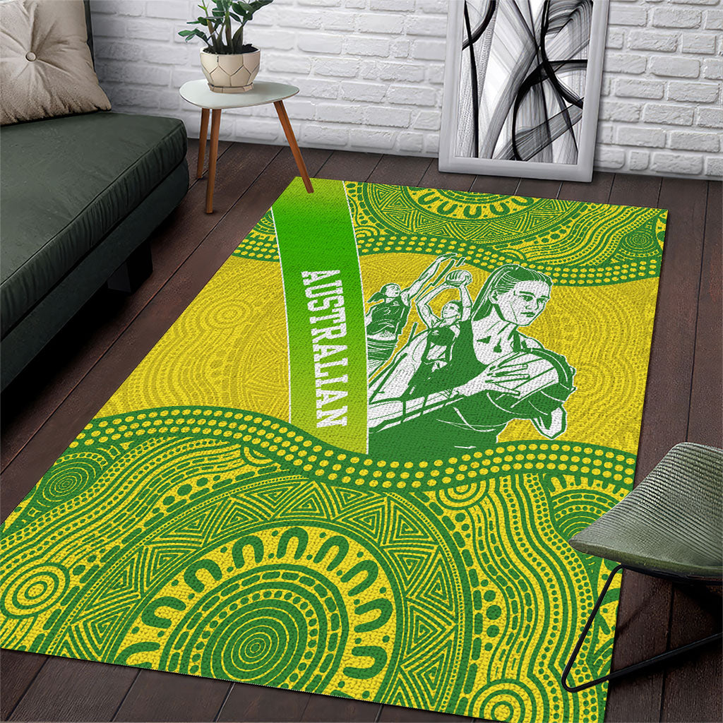 Australian Diamonds Netball Area Rug Indigenous Aboriginal Art Style Dot Pattern Graphics
