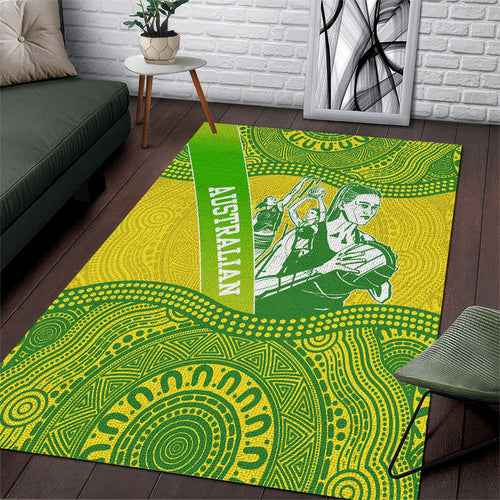 Australian Diamonds Netball Area Rug Indigenous Aboriginal Art Style Dot Pattern Graphics