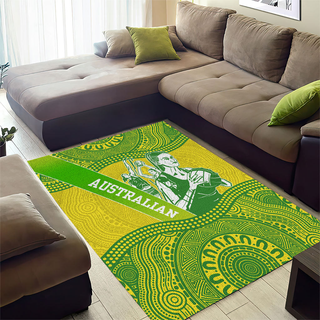 Australian Diamonds Netball Area Rug Indigenous Aboriginal Art Style Dot Pattern Graphics