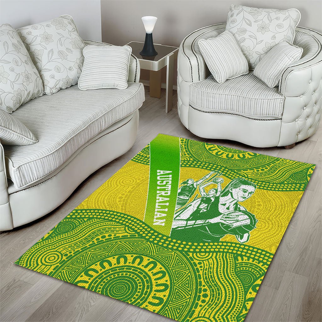 Australian Diamonds Netball Area Rug Indigenous Aboriginal Art Style Dot Pattern Graphics