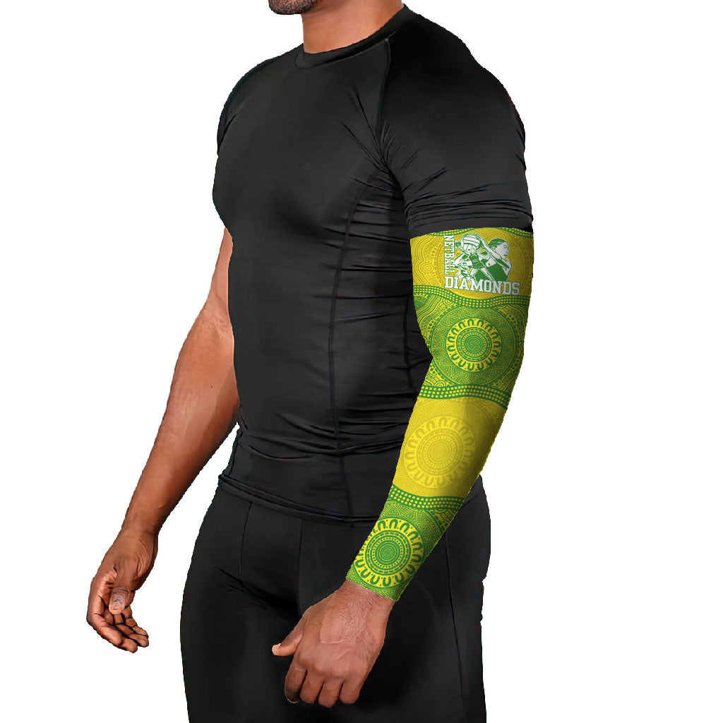 Australian Diamonds Netball Arm Sleeves Indigenous Aboriginal Art Style Dot Pattern Graphics