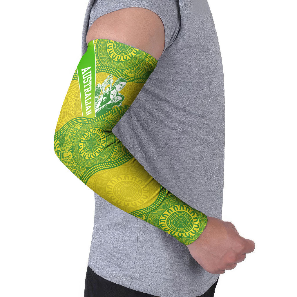 Australian Diamonds Netball Arm Sleeves Indigenous Aboriginal Art Style Dot Pattern Graphics