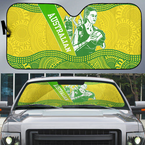 Australian Diamonds Netball Auto Sun Shade Indigenous Aboriginal Art Style Dot Pattern Graphics