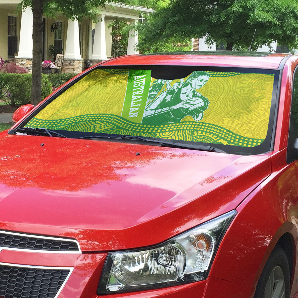Australian Diamonds Netball Auto Sun Shade Indigenous Aboriginal Art Style Dot Pattern Graphics