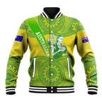 Australian Diamonds Netball Baseball Jacket Indigenous Aboriginal Art Style Dot Pattern Graphics
