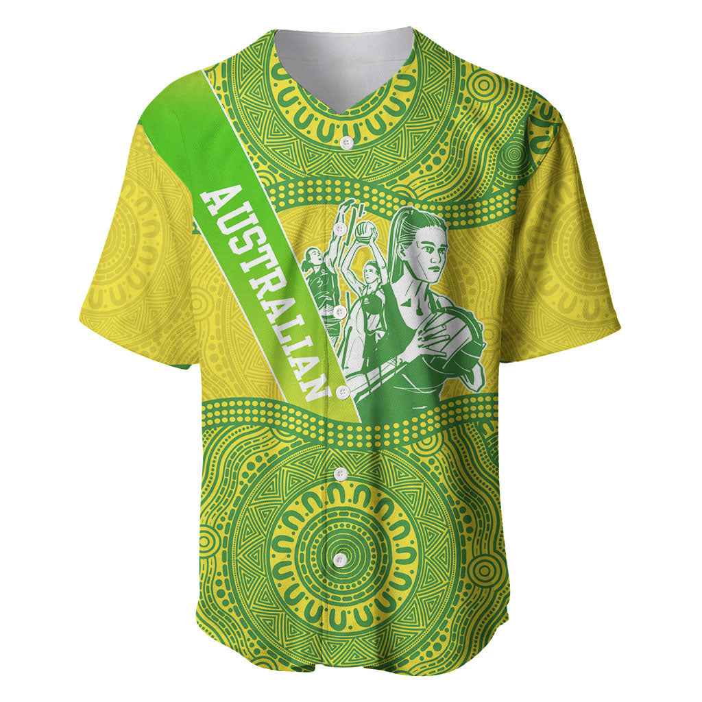 Australian Diamonds Netball Baseball Jersey Indigenous Aboriginal Art Style Dot Pattern Graphics