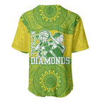 Australian Diamonds Netball Baseball Jersey Indigenous Aboriginal Art Style Dot Pattern Graphics