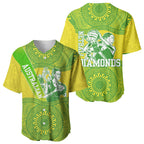 Australian Diamonds Netball Baseball Jersey Indigenous Aboriginal Art Style Dot Pattern Graphics