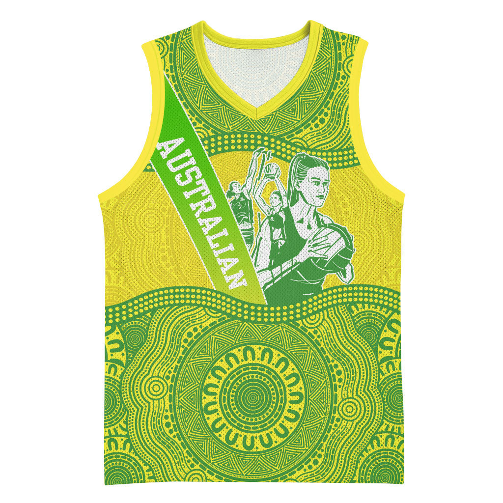 Australian Diamonds Netball Basketball Jersey Indigenous Aboriginal Art Style Dot Pattern Graphics