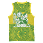 Australian Diamonds Netball Basketball Jersey Indigenous Aboriginal Art Style Dot Pattern Graphics
