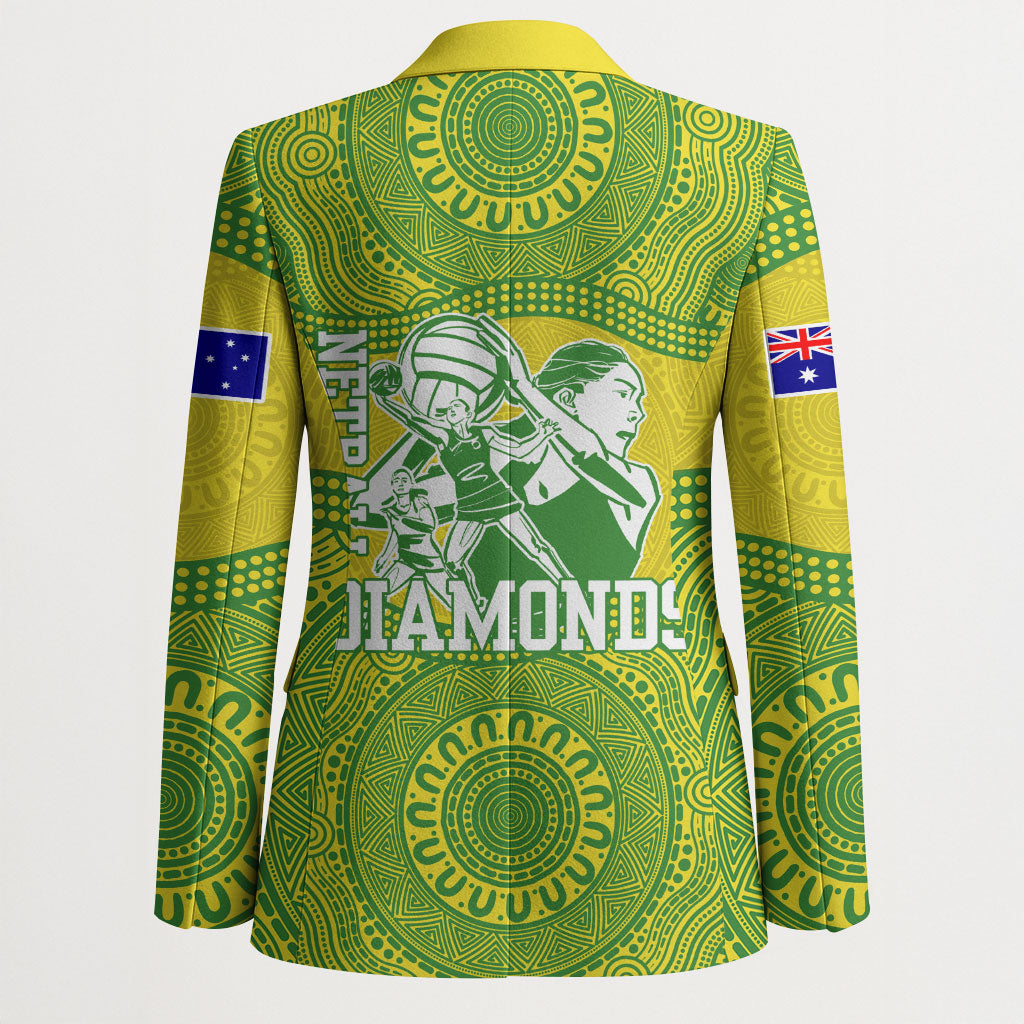 Australian Diamonds Netball Blazer Indigenous Aboriginal Art Style Dot Pattern Graphics